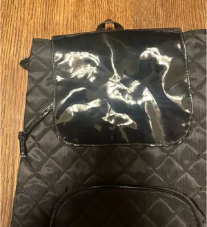 Yankee Candle Small Black Adjustable Quilted Backpack with Drawstring and Pocket thumbnail 2