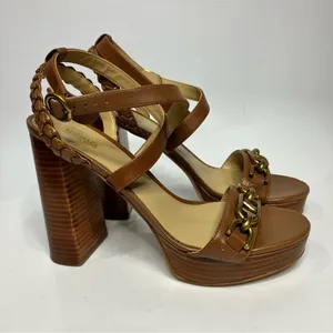 Michael‎ Kors Kailey embellished platform Sandals brown size 9.5 thumbnail 2