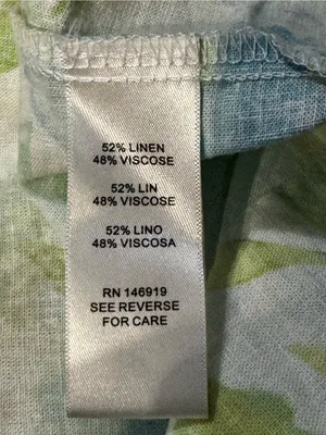 Floral V-Neck Linen Blend Cottagecore Maxi Dress in Pastel Blue & Green thumbnail 8