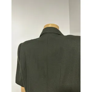 Kasper for ASL Vintage Olive Green Houndstooth Double Breasted Coat Dress 12 thumbnail 3