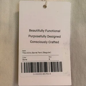 Everlane The Utility Barrel Pant Bone White Organic Cotton High Rise Size 8 NWT thumbnail 12