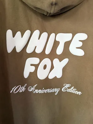 White Fox Hoodie Grey Baby Blue Graphics Size L/XL thumbnail 8