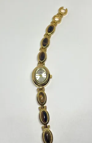 Vintage Style New Gold Plates Brown Stone Tiger Eye Stone Luxury Watch thumbnail 4