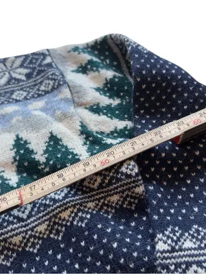 Paris Sport Club Shetland Wool Fair Isle Quarter Zip Sweater Small Nordic Knit thumbnail 7
