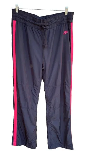 Vintage Nike Black Pink Warm Up Training Pants Women’s Size L Lined Streetwear thumbnail 1