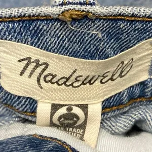 Madewell Perfect Vintage Blue High Waist Frayed Crop Straight Leg Denim Jeans 27 thumbnail 4