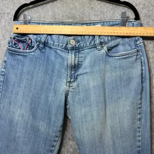 Vintage Y2K Old Navy Blue Jeans Ultra Low Waist Stretch Bootcut Denim‎ Size 12 thumbnail 2