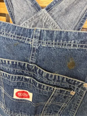 Revolt Denim Short Overalls Size 22 Blue thumbnail 4