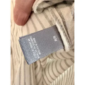 Aerie Tunic Top Women Medium Grey Striped Collar‎ Long Sleeve Boho Casual thumbnail 6