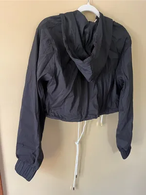 naked wardrobe Black Hooded Jacket with White Drawstrings thumbnail 6