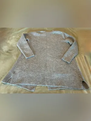 Time & Tru Cozy Open-Front Gray Women's Cardigan Sweater Size Large thumbnail 6