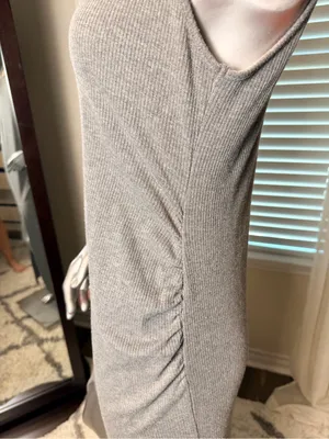 Stowaway Collection Maternity Ribbed Maxi Dress Gray Sleeveless Large thumbnail 4