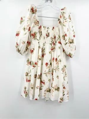 Abercrombie & Fitch Women's Emerson Poplin Puff Sleeve Mini Dress Size‎ ST thumbnail 3