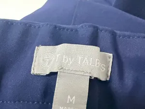 NEW T By Talbots Luxe Comfort Straight Leg Travel Pants Ankle Zipper Navy Medium thumbnail 4