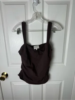 Reformation Trish Knit Top in Mole XL thumbnail 2