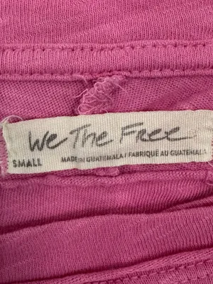 We The Free Long Sleeve T-Shirt Size Small Pink Cotton Distressed thumbnail 2