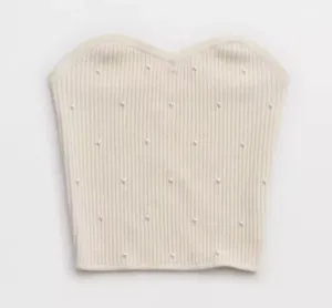 NWOT Aerie Pearl Ribbed Sweater Tube Top - Heather Frost - XL thumbnail 6