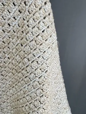 Handmade Crochet Wrap Shawl Cardigan Heather Beige thumbnail 8