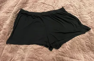Women's Black Modal Lounge Shorts with Elastic Waistband thumbnail 1