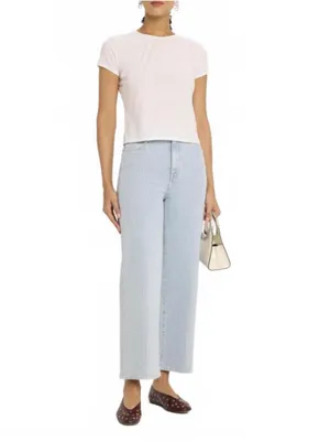 FRAME Women’s The Gathered Tee in White 100% Cotton Short‎ Sleeve thumbnail 2