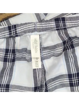 NWT Wild Fable Wide-Leg Mid-Rise Elastic Waist Pajama Pants Plaid Blue 2X thumbnail 4