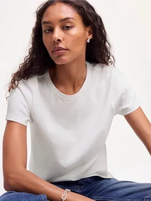 Madewell Women's White Crewneck Short Sleeve Tee thumbnail 2