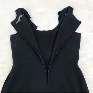 JULIA JORDAN Black Sleeveless Wide Leg Scoop‎ Neck Jumpsuit Bow Shoulder Size 6 thumbnail 10