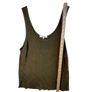 Madewell‎ Ribbed Tank Top Viscose Knit Dark Olive Green XL Summer Basic Capsule thumbnail 7