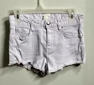 H&M Women Lilac Cut Off Jean‎ Shorts Size 2. thumbnail 1