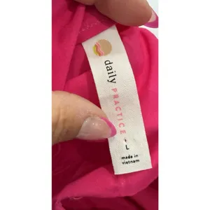 Anthropologie Daily Practice Notch Neck Mini Dress Fuchsia Pink Womens Large thumbnail 8