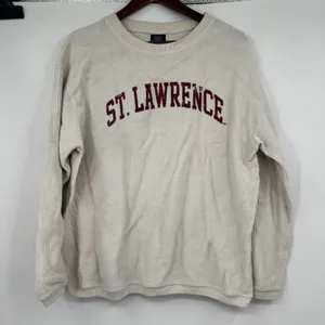 MV Sport St Lawrence cream ribbed long sleeve college spell out sweatshirt large thumbnail 2