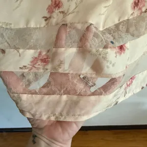 Y2K Vintage Victoria's Secret Pink Floral Retro Silk Button Front Dress Medium thumbnail 7