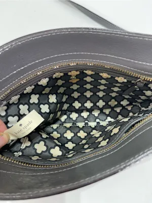 Kate Spade New York Gray Small Leather Crossbody Bag Outside Pocket Coquette thumbnail 7
