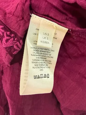 Free People Mikaela Tunic Magenta Belted Button Up Blouse Size Small thumbnail 4