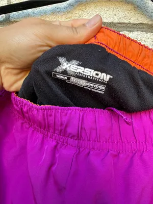 Xersion Women's Purple Athletic Shorts with Orange Trim thumbnail 4