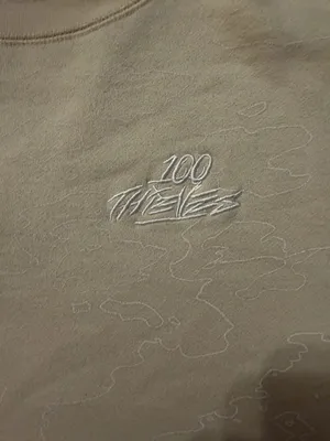 100 Thieves Topographic Contour Map Fleece Crewneck Sweatshirt Medium thumbnail 3