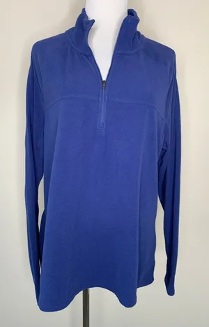 Natural Reflections Blue Fleece Pullover Top Sz XL Gorpcore Cabin Core thumbnail 1