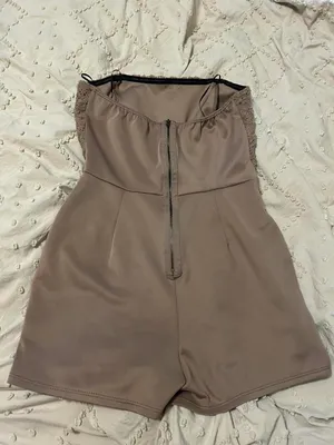 Tan strapless romper thumbnail 4