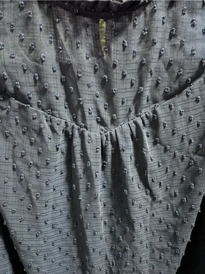 SHEIN Navy Swiss Dot Ruffle Sleeve Blouse thumbnail 2