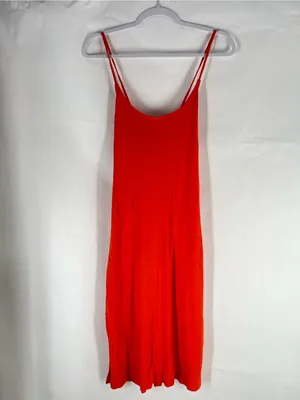 J.Crew Strappy Knit Midi Dress Size Small Orange thumbnail 2