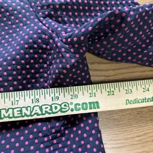 Ann Taylor Women Size Petite Button Down‎ Coat Polka Dot Tie Cotton Blend Career thumbnail 5
