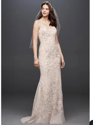 Stunning Melissa Sweet Petal Cashmere Embroidered Wedding Gown thumbnail 2