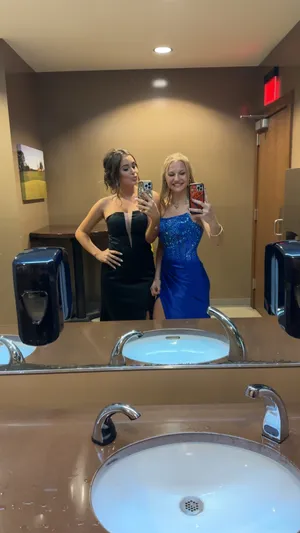 Stunning Custom Black v chest cutout prom dress thumbnail 6