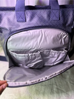 Pottery Barn Purple Textured Tote Backpack thumbnail 2