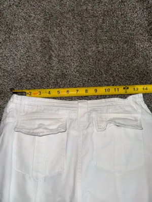 Brandy Melville White Cargo Pants with Bungee Cord Details thumbnail 4