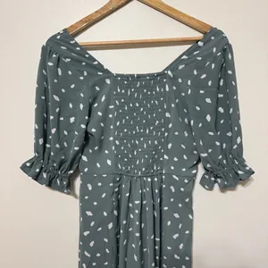 Abercrombie & Fitch Polka Dot Midi Dress Size XS Teal Green thumbnail 7