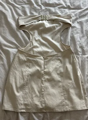 Mini white fox cream dress thumbnail 1
