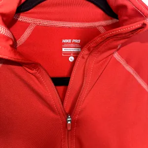 Nike Pro Womens Size Large Pink Dri Fit 1/2 Zip Long Sleeve Jacket thumbnail 3