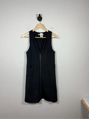 Abercrombie & Fitch Full Zip Mini Dress Womens Medium Black Stretch Golf Style thumbnail 2