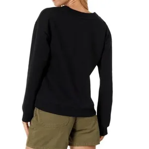 Women’s Pact Courtside V-Neck Sweatshirt Black Size XL thumbnail 3